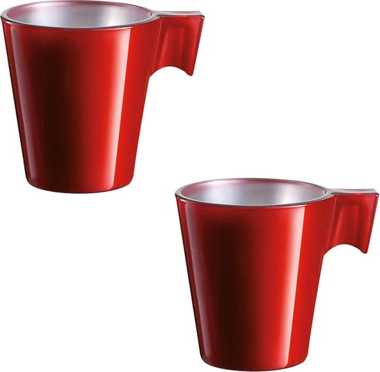 10x stuks espresso rood - Rode metallic koffiekopjes ml | bol.com