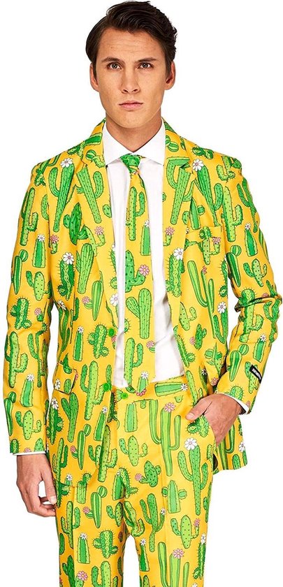 Suitmeister - Sunny Yellow Cactus - Mannen kostuum - Carnaval - Geel - Maat  XL | bol.com