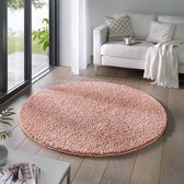 Rond vloerkleed hoogpolig effen Classic - roze 200 cm rond