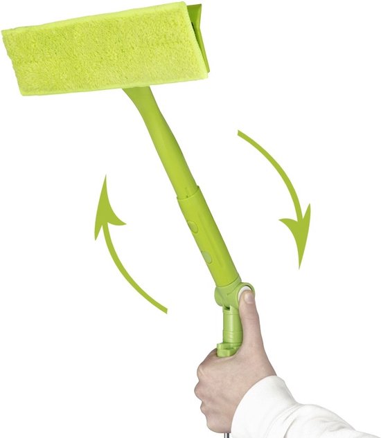 Raamwisser met telescoopsteel (tot 120 cm), raamreiniger, 2-in-1
