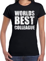 Worlds best colleague / werelds beste collega cadeau t-shirt zwart dames S