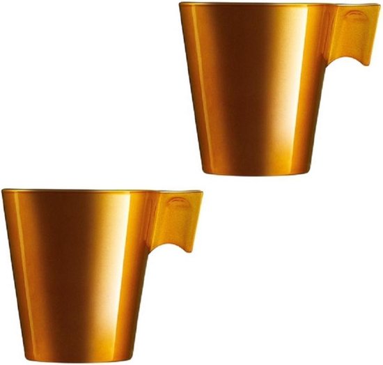 Secret de Gourmet Koffiemokken Rome - 8x stuks - Keramiek - blauw - 380