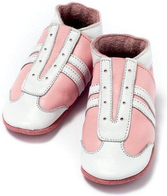 Babyschoentjes jogger wit roze