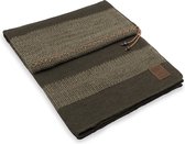 Knit Factory Roxx Gebreid Plaid - Woondeken - plaid - Wollen deken - Kleed - Groen/Olive - 160x130 cm