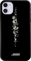 6F hoesje - geschikt voor iPhone 11 -  TPU Case - White flowers in the dark #ffffff
