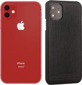 Zwart hoesje van Pierre Cardin - Backcover - iPhone 11 - Genuine leather - Echt Leer