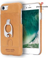 Bruin hoesje van Pierre Cardin - Backcover - Stijlvol - Leer - voor de iPhone 7-8 - Luxe cover