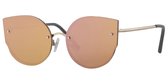 Goudkleurige cat eye  zonnebril | Dames/unisex | zilverkleurige lens