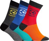 Cristiano Ronaldo 7 Socks Cotton Stretch 3-Pack Fashion Line Boys Grey/Blue/Red - Maat 40/43