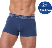 Brubeck Heren Ondergoed Short Boxershorts - Naadloos Elastisch Katoen - 2 Pack - Jeans kleur M
