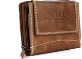 Wild Leather Only !!! Portemonnee Dames Wild Lichtbruin ( RS-30-13)  -  13X3X10cm -