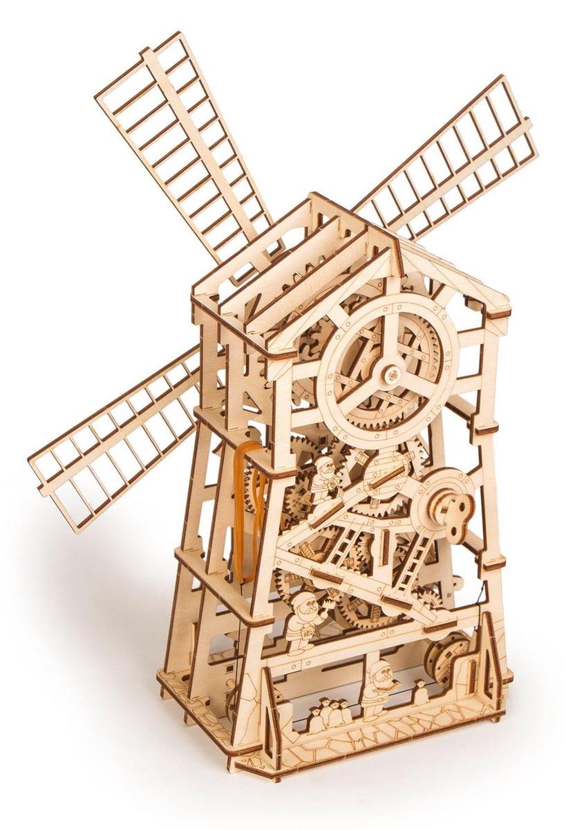 Wood Trick - Modelbouw 3D houten puzzel - Mechanische Windmolen - Windmill (WDTK040) - 131 stukjes - Geen lijm noch verf nodig! — afbeelding 3