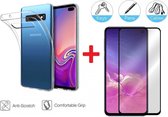 2-In-1 Screenprotector Bescherming Protector Set Geschikt Voor Samsung Galaxy S10e - Full Cover 3D Edge Tempered Glass Screen Protector Met Siliconen Back Cover Case - Transparant