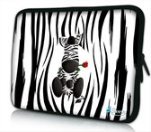 Sleevy 15.6 laptophoes schattige zebra - laptop sleeve - laptopcover - Sleevy Collectie 250+ designs