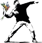 BANKSY Flower Thrower Canvas Print