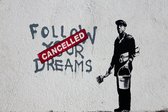 BANKSY Follow Your Dreams - Cancelled Canvas Print