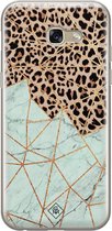 Samsung A5 2017 hoesje siliconen - Luipaard marmer mint | Samsung Galaxy A5 2017 case | Bruin | TPU backcover transparant