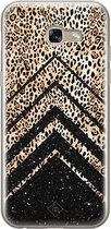 Samsung A5 2017 hoesje siliconen - Chevron luipaard | Samsung Galaxy A5 2017 case | zwart | TPU backcover transparant
