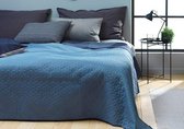 Lucy’s Living Luxe ROSA Beddensprei BLUE Ruitjes - 240 x 260 cm - blauw – tweepersoons – beddengoed – slaapkamer – spreien - polyester - katoen