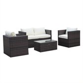 Anzio set , 1 bank, 2 fauteuils, 1 bijzettafel in wicker
