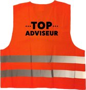 Top adviseur vest / hesje oranje met reflecterende strepen voor volwassenen - personeel - veiligheidshesjes / veiligheidsvesten