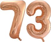 Folieballon nr. 73 Rosé Goud 86cm