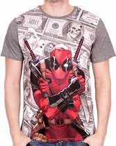 Deadpool - Dollars Full Printed Mannen T-Shirt - Zwart - S