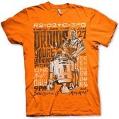 STAR WARS 7 - T-Shirt Droids Night - Orange (XXXL)