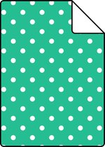 Proefstaal ESTAhome behangpapier stippen groen - 138104 - 26,5 x 21 cm