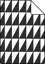 Proefstaal ESTAhome behangpapier grafische driehoeken zwart wit - 139077 - 26,5 x 21 cm