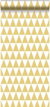 ESTAhome papier peint triangles graphiques jaune ocre - 128863