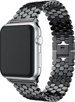 Geschikt voor Apple Watch 44MM / 42MM Bandje RVS Armband Zwart