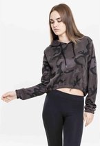 Urban Classics Hoodie/trui -L- Camo Cropped Zwart/Zwart