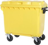 4-wiel afvalcontainer - 660 liter - geel