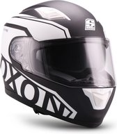 SOXON ST-1001 Race integraal helm, motorhelm, scooterhelm ECE keurmerk, Zwart Wit, L hoofdomtrek 59-60cm