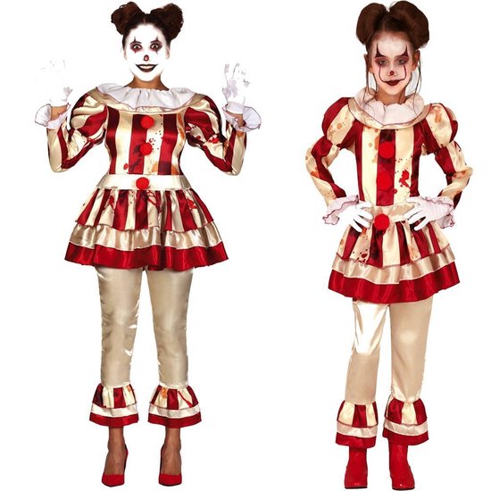 Fiestas Guirca - Striped Killer Clown dames (maat S)