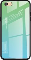 Voor OPPO F3 Gradient Color Glass Case (Sky Blue)