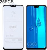 25 STUKS 9H 5D Full Glue Volledig scherm Gehard glasfilm voor Huawei Y9 (2019) / Enjoy 9 Plus