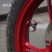 2 STKS Universele Spider Vorm Auto Motor Fiets Ventieldopjes (Rood)