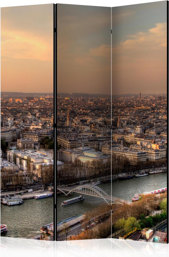 Kamerscherm – Scheidingswand – Vouwscherm – Barges on the Seine [Room Dividers] 135×172 – Artgeist Vouwscherm