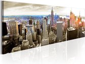 Schilderijen Op Canvas - Schilderij - Manhattan: Island for Rich 135x45 - Artgeist Schilderij