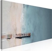 Schilderijen Op Canvas - Schilderij - Sea and Wooden Bridge (1 Part) Narrow Grey 120x40 - Artgeist Schilderij