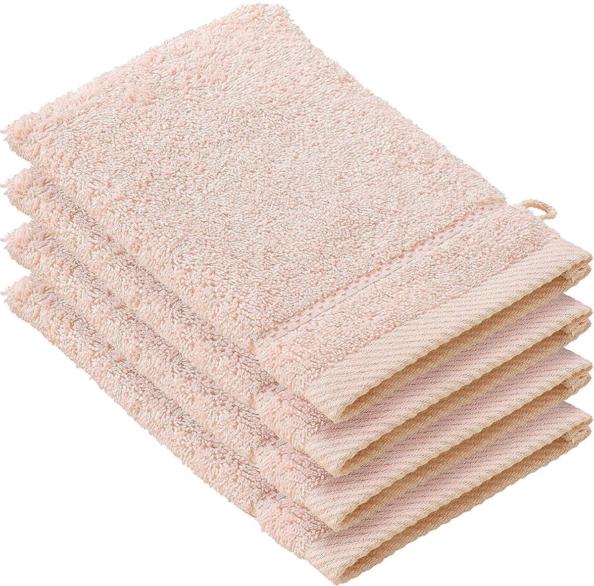 De Witte Lietaer Washandjes Stephanie Almond Blossom - 15 x 21 cm - set 4 stuks - Roze - Katoen