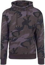 Urban Classics Hoodie/trui -S- High Neck Camo Zwart/Zwart