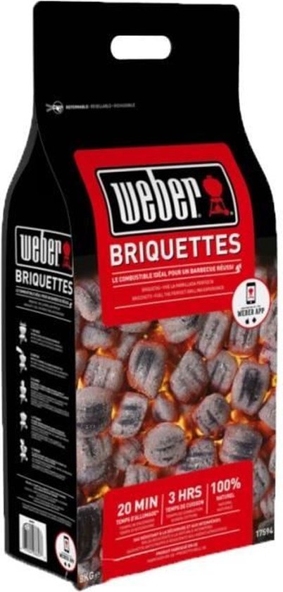 Weber 17591 Briketten voor barbecue - Grill 8 kg - Weber