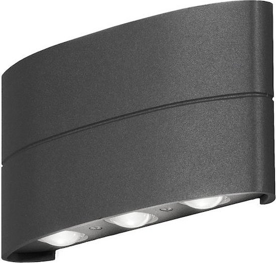 Konstsmide Chieri Spotlamp Buiten - 6-lichts LED - 3000K - IP54 - Antraciet