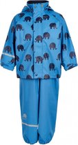 Blauwe regenpak met olifantenprint van CeLaVi 80