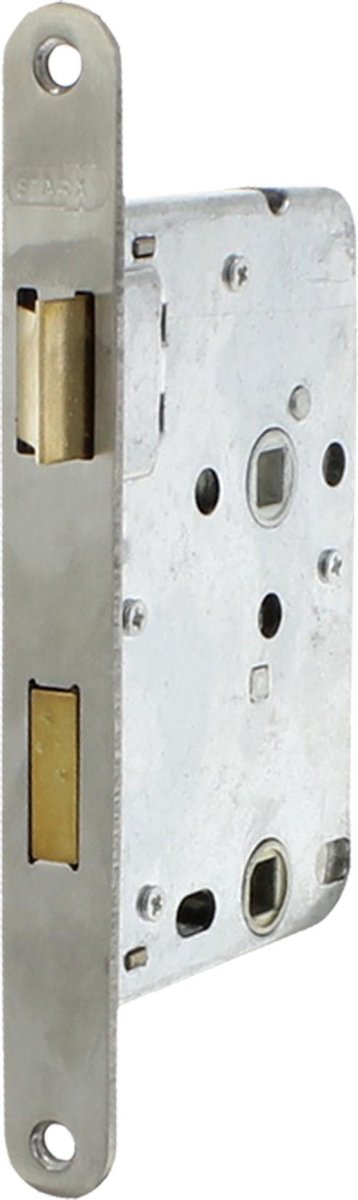 Starx WC–Slot – Badkamerslot – Deurslot Binnendeur – Slot met Voorplaat RVS – 50 x 63 mm