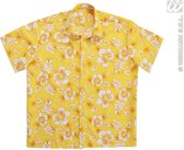 Widmann - Hawaii & Carribean & Tropisch Kostuum - Hawaii Shirt Geel Man - Geel - XL - Carnavalskleding - Verkleedkleding