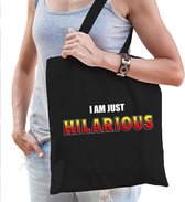 I am just hilarious katoenen tas zwart - tasje / shopper voor dames